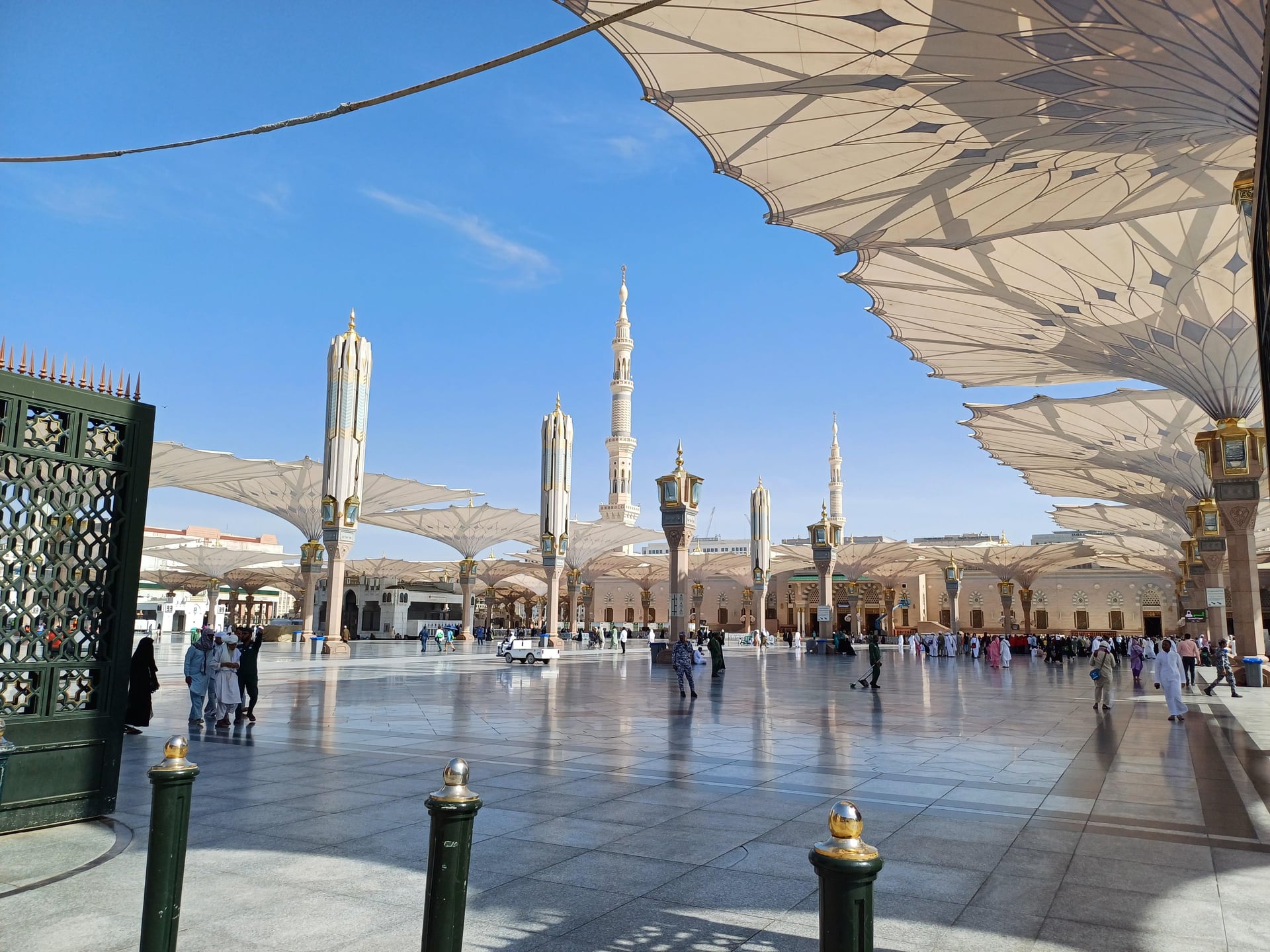Courtyard of the Prophet’s Mosque in Madinah